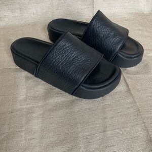 Y-3 leather platform sandles